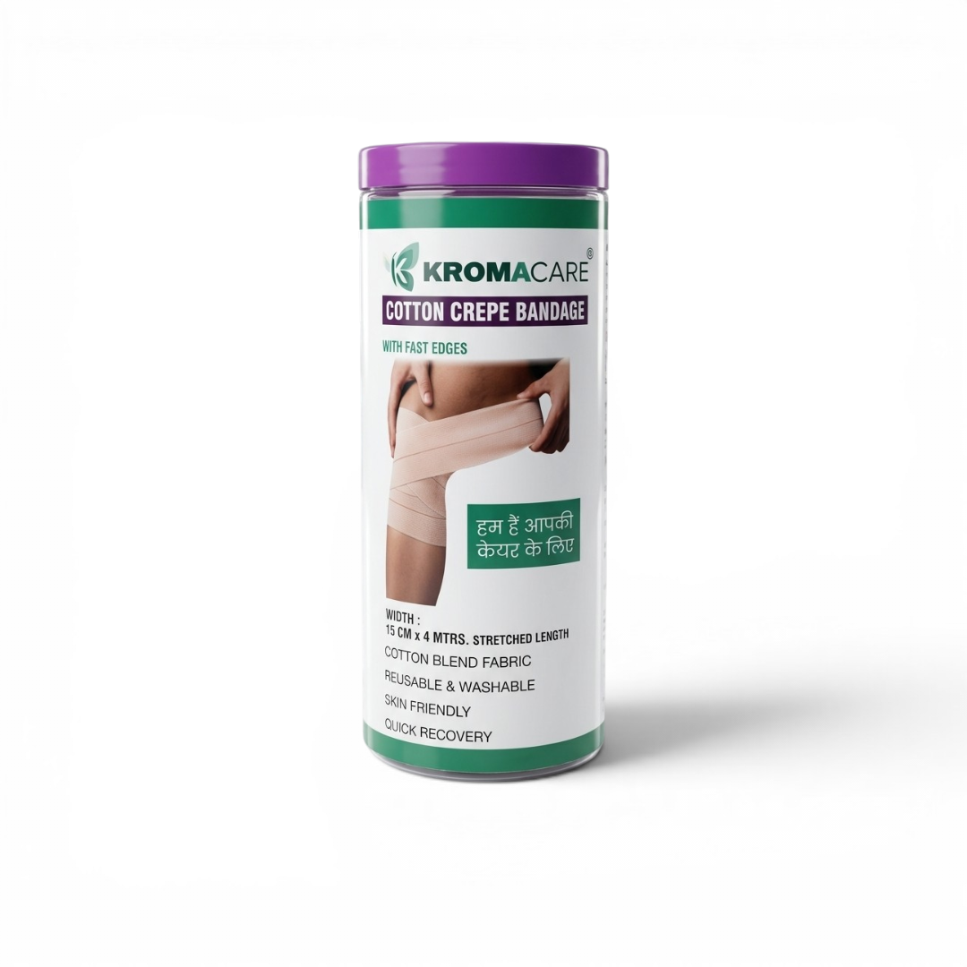 Kromacare Cotton Crepe Bandage 15cm x 4m for compression support and orthopedic applications