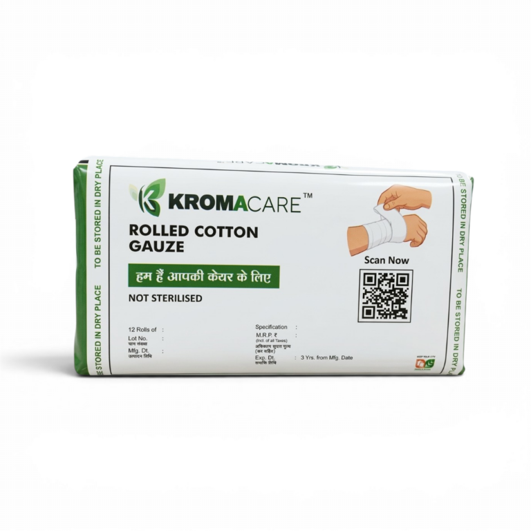 kromacare cotton gauze bandage roll 10cm