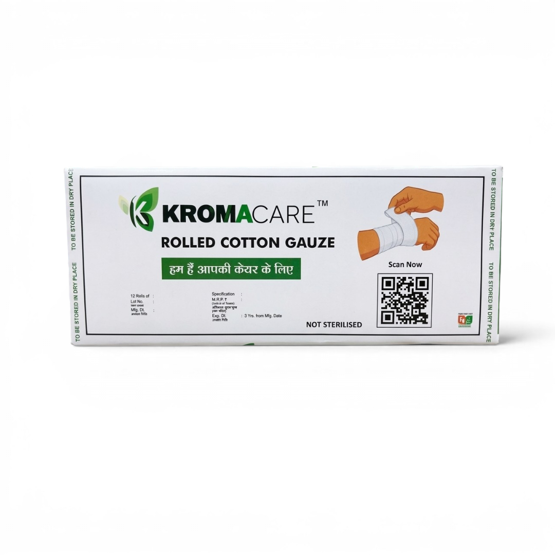kromacare cotton gauze bandage roll 14cm